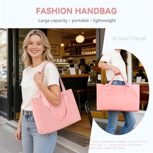 Bolsos de Moda para Mujer, Bolso de Mano con Lazo Coqueto, Bolso Tejido a Crochet, Bolso Tote Portátil, Bolso Tote Jacquard - Product Image 3
