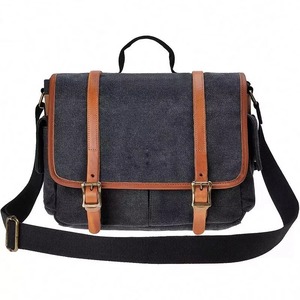 Sac à bandoulière tactique en cuir imperméable BSCI, style vintage, pour appareil photo, avec compartiment pour objectifs - Product Image 2