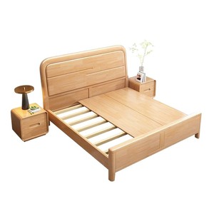 Lit mural moderne en chêne massif, <span class=keywords><strong>prix</strong></span> d'usine, ensembles de chambre à coucher, tailles Queen et King, durables et confortables pour appartement en <span class=keywords><strong>location</strong></span> - Product Image 4