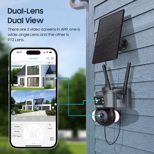 Sécurité hors réseau ultime 24h/24 et 7j/7 sans interruption, 2 <span class=keywords><strong>cam</strong></span>éras, <span class=keywords><strong>cam</strong></span>éra solaire 4G avec suivi humanoï<span class=keywords><strong>de</strong></span> par IA et vision nocturne couleur intégrale avec éclairage noir - Product Image 4