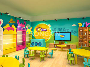 مجموعة أثاث حضانة للأطفال بتصميم مخصص، طاولة وكراسي للأطفال مع أرفف معلقة، أثاث لديكور غرفة الأطفال - Product Image 5