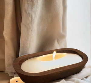 Plateau en bois d'acacia en forme de feuille circulaire, grand format, beige, pour café et service alimentaire – Vente en gros à prix abordable - Product Image 2