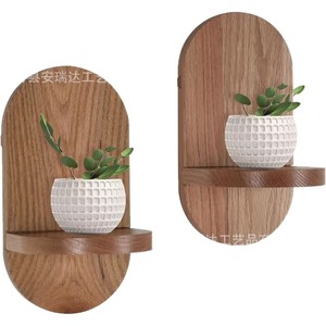 Wooden <b>Wall</b> <b>Mounted</b> <b>Shelf</b> Round Shape Single Layer For Home Decoration And Storage - Product Image 3