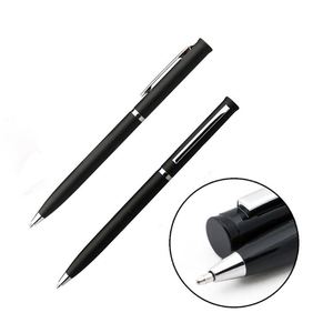 Promotional Black Slim Twist Metal Ballpoint <b>Pen</b> With Writing Blue or Black <b>Refill</b> Custom Logo for Hotel Office Printing - Product Image 6