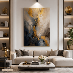 Modern Abstract Golden Fish Foil Mirror <b>Painting</b> Luxury High Gloss Wall Art <b>Framed</b> Canvas Poster <b>For</b> Villa Decor Model PR5-10 - Product Image 4