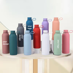 Botellas de Agua con Aislamiento al Vacío de Acero Inoxidable de 500 ml (25 oz) con Asa y Revestimiento de Goma, Personalizables con Logotipo Gratuito - Product Image 3