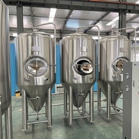 Cuve de Fermentation Conique Sanitaire SUS304 pour Bière Artisanale avec Enveloppe de Refroidissement, Capacités 500L, 1000L, 1500L