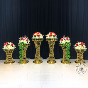 Fournitures de bordure croisées, Durable, 10 pièces, décoration de mariage, haut en <span class=keywords><strong>verre</strong></span> transparent, support de fleurs pour mariage - Product Image 6