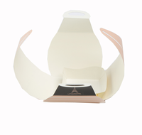 Boîte à gâteau portable avec poignée, boîte cadeau en papier pliable rayée rose pour dessert, pâtisserie, chocolat