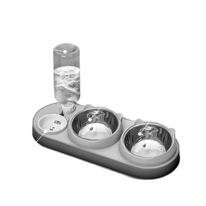 Durable Automatic Pet <span class=keywords><strong>Bowls</strong></span> 3 em 1 Moda <span class=keywords><strong>Dog</strong></span> Double Bowl Portátil Raised Pet Bowl Set para Pet Food e Alimentador de Água - Product Image 1