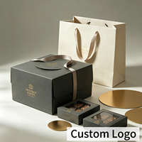 Boîtes à gâteaux en papier de marque en gros avec poignée, personnalisables en usine, de qualité alimentaire, pour pâtisseries, avec logo