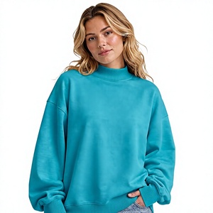 Sweat-shirt à col montant pour femme, doux, confortable, tendance, coupe ample, pull oversize en tissu polaire, longueur standard, vêtement d'extérieur - Product Image 1