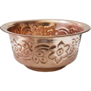 PARIJAT HANDICRAFT Cuenco de baño de cobre auténtico y cuenco de hammam Producto de masaje hecho a mano () - Product Image 2