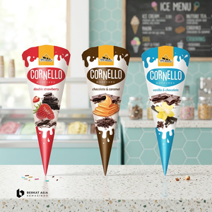 Caja Profesional Personalizable de Cartón Portátil para Conos de Helado Desechables Biodegradables Ecológicos Color Marfil - Product Image 3