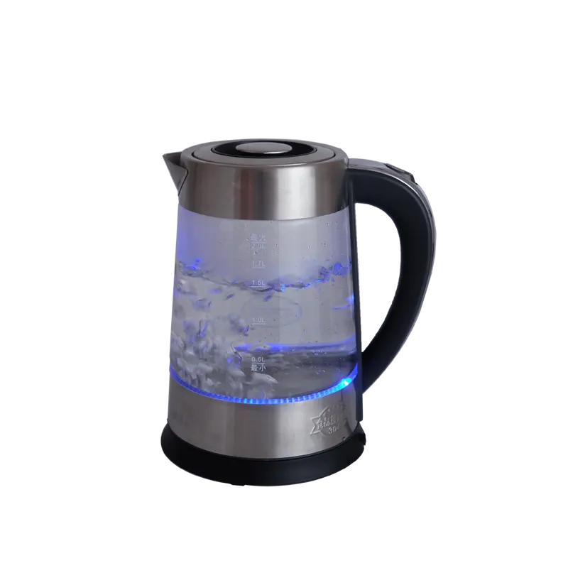 ברור 1.8L 1.7L תה מים צבעוני כחול אדום 2 LED אור תאורה זכוכית ססגוני קומקום חשמלי