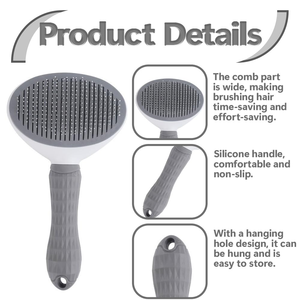 Cepillo para Perros y Gatos: Eliminador de Pelo con un Solo Toque, Masajeador y Desenredador para Mascotas - Product Image 3