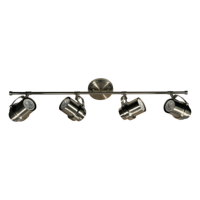 Lustre et suspension de style industriel moderne à 4 lumières, rail fixe, nickel brossé, douille GU10 pour la décoration d'hôtel et d'appartement