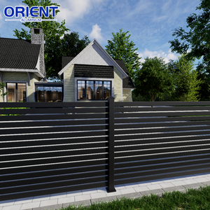 Clôture de jardin extérieure en <span class=keywords><strong>aluminium</strong></span> : <span class=keywords><strong>prix</strong></span>, poteaux et panneaux à lattes horizontales pour une intimité optimale - Product Image 4
