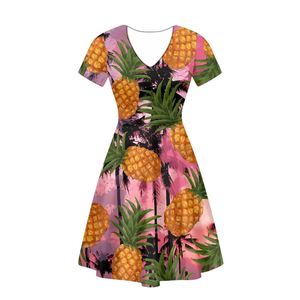 Robe décontractée à manches courtes pour femmes, imprimé tribal polynésien, ananas et fleurs, vêtements <span class=keywords><strong>sexy</strong></span> des îles d'Asie et du Pacifique - Product Image 4
