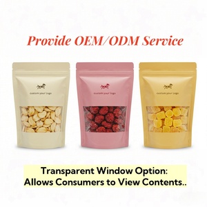 可定制立式牛皮纸袋，带透明窗口拉链，用于食品面粉坚果米茶香料批发制造商 - Product Image 3