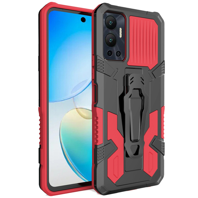 Rugged Hybrid Shockproof Magnetic Bracket Case for Infinix Smart 7 6 5 4 / Note 11 PRO / Hot 12 / 11 Play With Belt Clip Cover