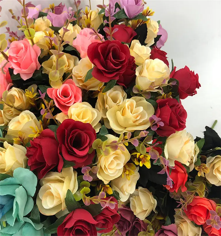 Bouquet de roses de haute qualité, 12/lot, fausses fleurs, pour décorer un centre de table de mariage, pour la maison, offre spéciale