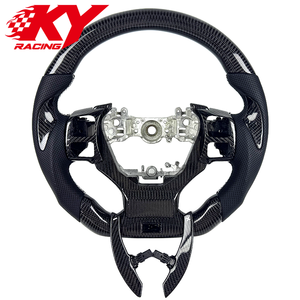 Volant en cuir et fibre de carbone personnalisé avec palettes de changement de vitesse pour Lexus IS IS250 IS350 ISF GS GSF RC RC350 RCF RX NX ES - Product Image 1