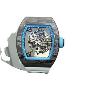 Montre mécanique de luxe de haute qualité avec mouvement tourbillon, boîtier en fibre de carbone, montre pour homme avec bracelet en caoutchouc - Product Image 1