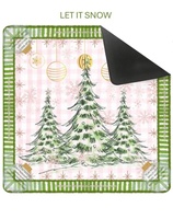 Tapis de jeu de mahjong de Noël en caoutchouc de haute qualité, antidérapant, carré, imprimé, qualité professionnelle, prêt à être expédié