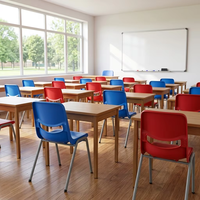 Chaise d'école en plastique de haute qualité au design moderne, confortable, ergonomique, empilable, avec dossier ventilé pour salle de classe