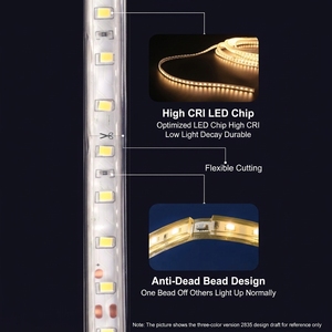 Bande lumineuse <span class=keywords><strong>LED</strong></span> <span class=keywords><strong>solaire</strong></span> étanche à contrôle intelligent, double température de couleur pour éclairage <span class=keywords><strong>extérieur</strong></span>, idéale pour les gîtes, alimentée par énergie <span class=keywords><strong>solaire</strong></span> - Product Image 3