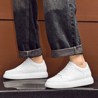 Chaussures de Skateboard et de Marche Décontractées pour Hommes et Femmes, Tendance 2025, à Lacets, en Cuir Véritable, Respirantes et Rehaussantes