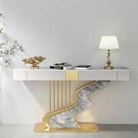 Entrée de luxe lumineuse avec tiroir Console Table moderne simple Table d'appoint Couloir Allée Console murale Armoire