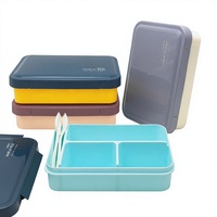 Boîte à lunch en plastique, micro-ondable, étanche, compartimentée, pour étudiants et employés de bureau, boîte bento à quatre sections