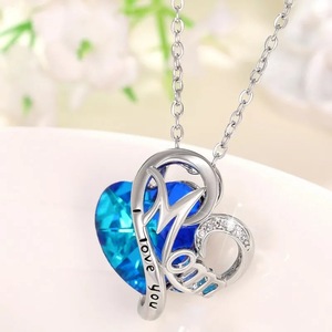 Collana con ciondolo a forma di cuore per donna, regalo per la festa della mamma, catena per clavicola - Product Image 3