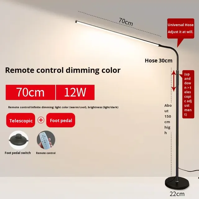 Fill Light Floor Lamp for Tattooing Nail Art Shadowless Lighting for Desk/Eyelash/Eyebrow Use