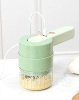 Mélangeur de hachoir à légumes à l'ail USB portable avec nettoyeur à brosse et fouet à oeufs sans fil