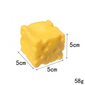 Juguete de Queso Amarillo para Apretar, 5 cm, Juguete Sensorial de Comida de Simulación Suave para Niños y Adolescentes Unisex de 2 a 4 Años, Material TPE - Product Image 1
