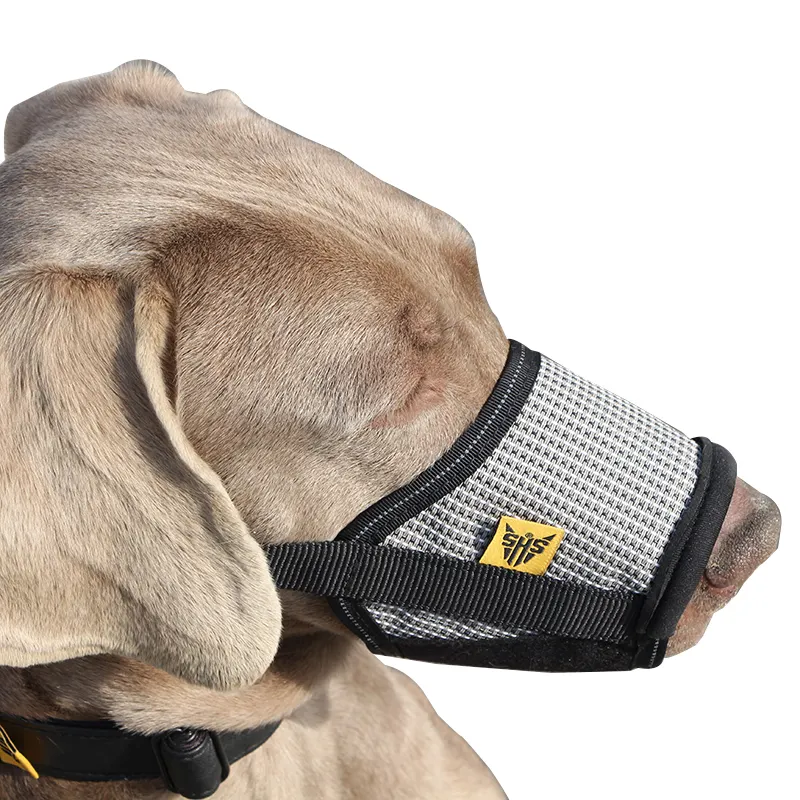 गर्म बिक्री टिकाऊ विरोधी बाकिंग सांस लेने योग्य नरम जाल पालतू कुत्ते मुंह कवर मजल समायोज्य