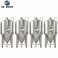 Cuve de Fermentation de Bière ZRBREW en Acier Inoxydable 304, 3BBL/5BBL/10BBL, Isobare, Réduction du Bruit, Refroidissement au Glycol, Nettoyage Facile, Garantie 5 Ans