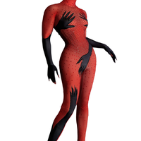 Brillant Sexy à manches longues avec gants body Showgirl Pole Dancer justaucorps femmes barboteuses dames une pièce strass combinaison