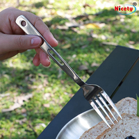 Couteau, fourchette et cuillère portables en acier inoxydable pour le camping, les voyages et les pique-niques