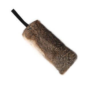 Premium vera pelliccia di coniglio cane da masticare giocattoli di lunga durata per la dentizione corda attrezzatura interattiva da allenamento - Product Image 1