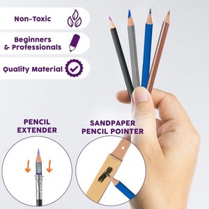 Secolorart Art Supply 72pcs Fournitures de <span class=keywords><strong>dessin</strong></span> Ensemble de croquis <span class=keywords><strong>Pro</strong></span> Art Fournitures de croquis <span class=keywords><strong>Kit</strong></span> de crayons de couleur avec bloc-croquis - Product Image 5
