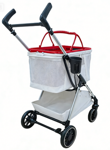 Mamago 605-3 4-wiel aluminiumlegering opvouwbare lichtgewicht waterdichte wasbare draagbare comfortabele honden- en kattenwagen voor vliegtuigen - Product Image 3