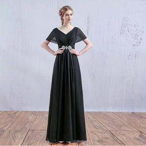 Champagne Jurken Plus Size Empire Taille Maxi Jurk Bruidsmeisje Jurken Trouwfeest - Product Image 4