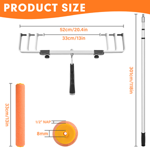 पेंट रोलर 12 इंच 18 इंच समायोज्य भारी शुल्क ब्रश हाथ उपकरण उच्च पहुंच एक्सटेंशन पोल के साथ - Product Image 5