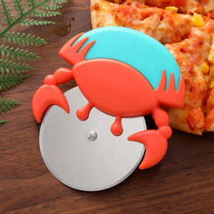 มีดตัดพิซซ่ารูปปูสุดสร้างสรรค์สำหรับใช้ในบ้าน มีดตัดพิซซ่าแบบลูกกลิ้งสแตนเลสทรงกลม ที่ตัดเค้ก มีดตัดพิซซ่า - Product Image 3