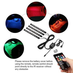 <span class=keywords><strong>4x9</strong></span> <span class=keywords><strong>LED</strong></span> RGB xe nội thất chân cũng dải ánh sáng IP65 USB sạc điều khiển từ xa PC cơ thể Đen PCB mục loại ánh sáng dây - Product Image 5