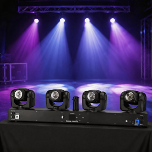 Projecteur de scène à tête mobile 4x32W 4-en-1 RGBW, rotation sans fil, contrôle individuel, éclairage DJ tout-en-un pour fêtes, discothèques et scènes - Product Image 1